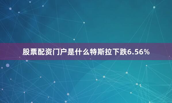 股票配资门户是什么特斯拉下跌6.56%